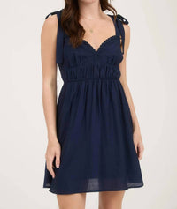 Blu Pepper - Eyelet Lace Trim Mini Dress