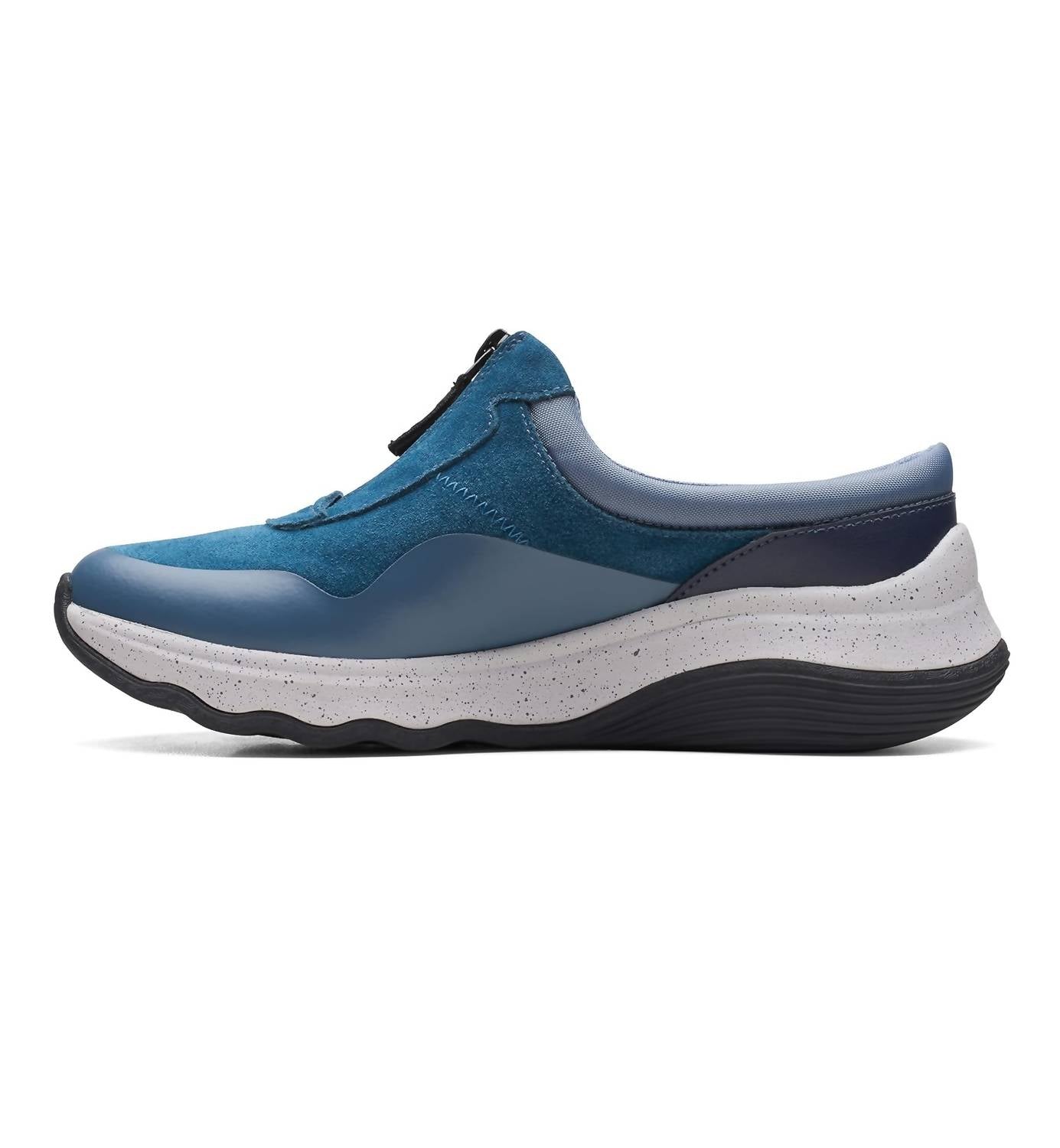 Clarks Women's Jaunt Way Clog in blue grey suede - women's shoe - alternate view