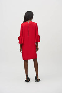 Joseph Ribkoff - Satin Ruffle Sleeve Straight Dress