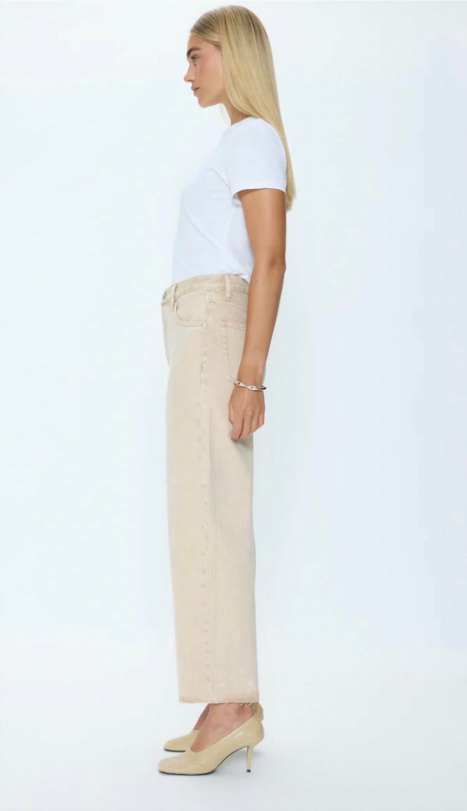 Pistola - Tate Crop High Rise Bowed Wide Leg Jean