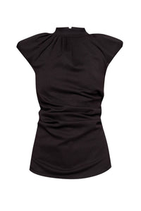 THE ATTICO Pre-loved Ruched Asymmetric Top in black - women's blouse - view 5