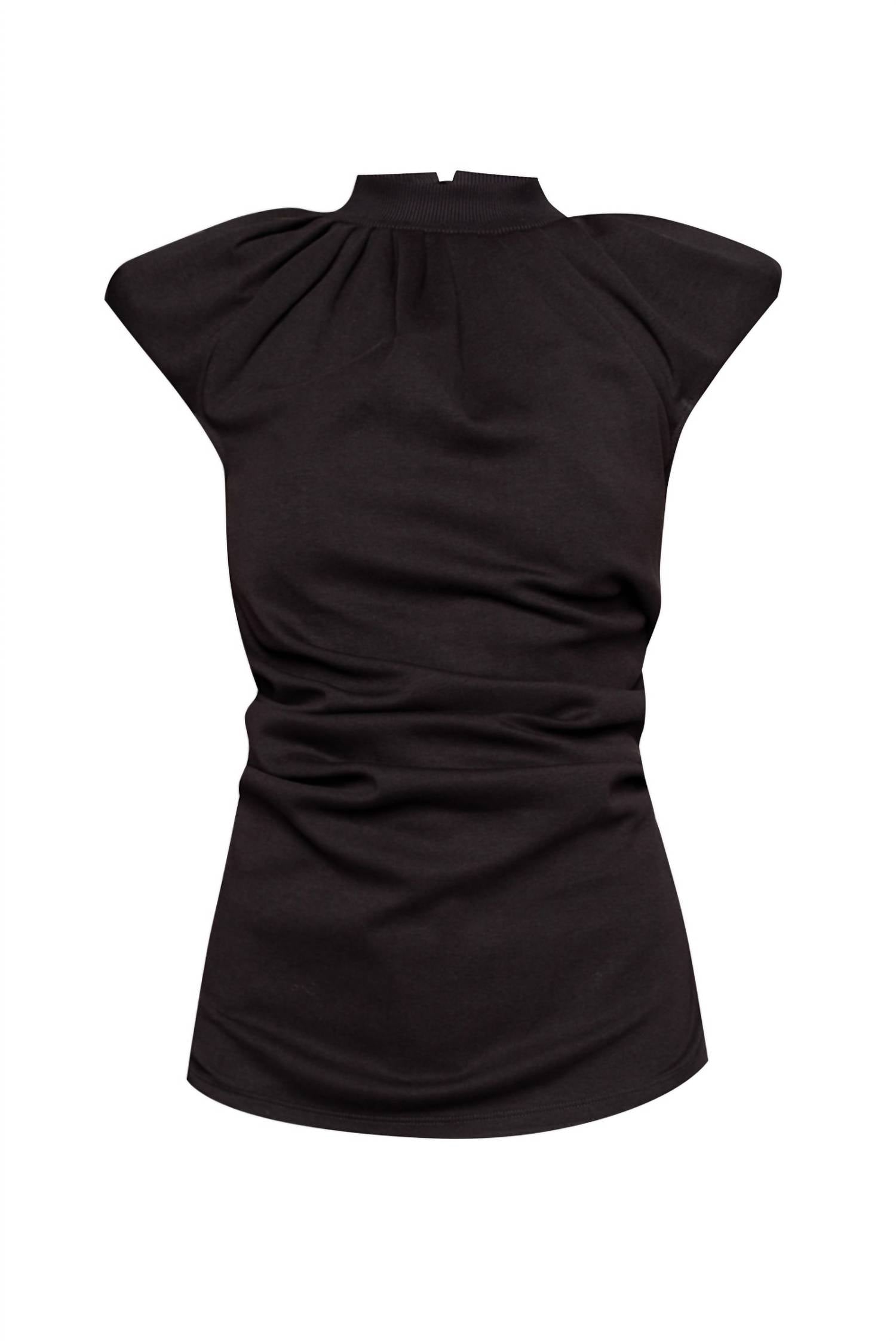 THE ATTICO Pre-loved Ruched Asymmetric Top in black - women's blouse - view 5