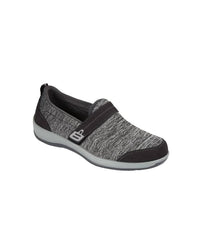 Orthofeet Women's Quincy Monk-strap Loafer in gray - women's flats