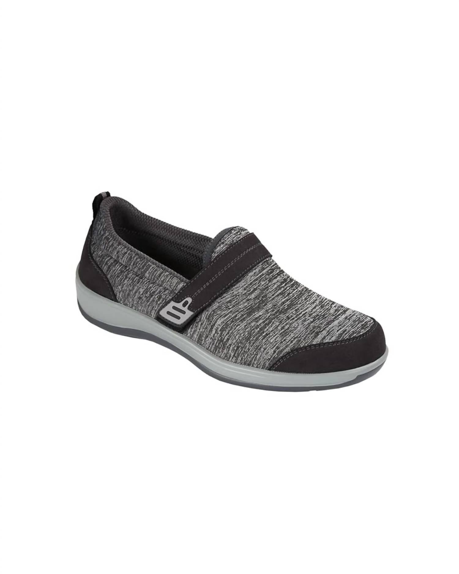 Orthofeet Women's Quincy Monk-strap Loafer in gray - women's flats