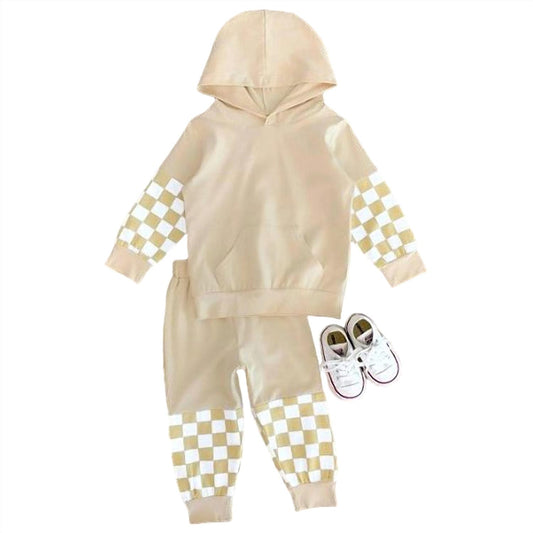 Unisex Checkered Hoodie with Matching Joggers Set