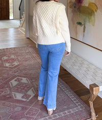 So Me Ruffle Cropped Sweater in beige - women's sweater - view 4