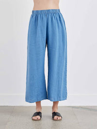 cut loose Linen Full Crop Pant in amalfi - women's pants