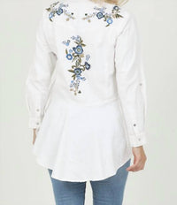 Nostalgia - Western Peplum Embroidered Shirt
