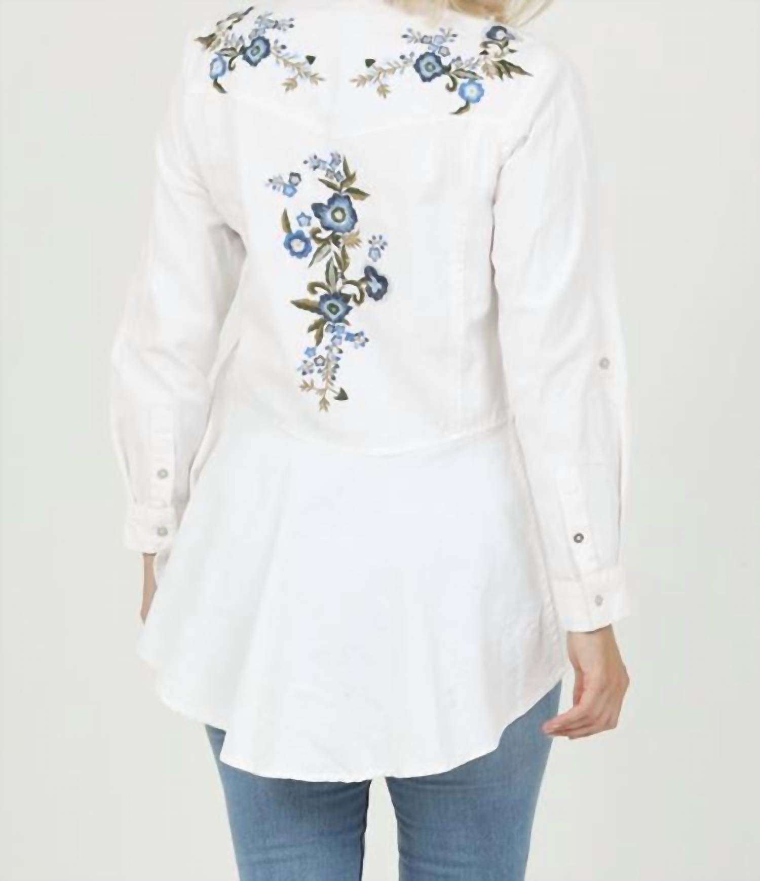 Nostalgia - Western Peplum Embroidered Shirt