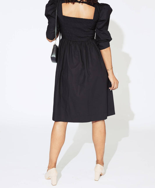Ganni - Cotton Poplin Open Neck Smock Dress