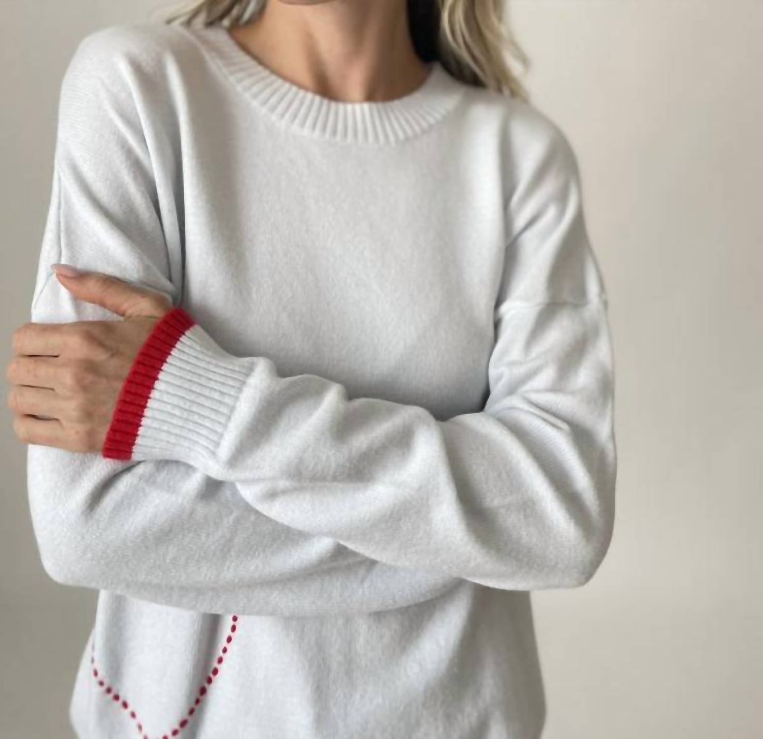SIX/FIFTY Pookie Love Wins Sweater in light blue - women's sweater - alternate view