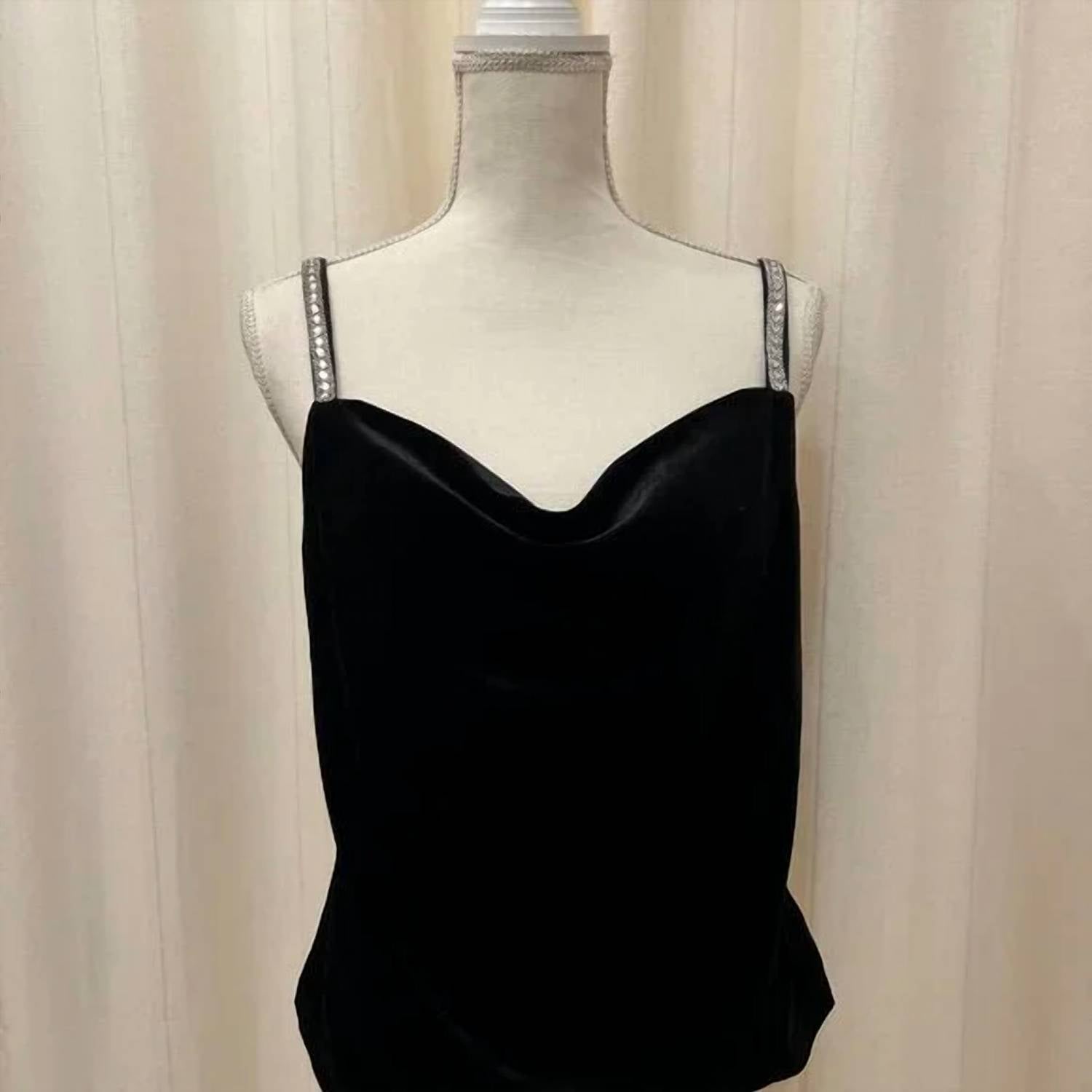 Skies Are Blue - Women's Embellished Sequin Velvet Cami