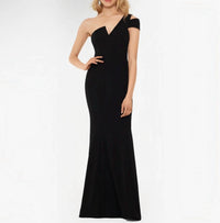 Betsy & Adam - Women's One Shoulder Scuba Crepe Dress