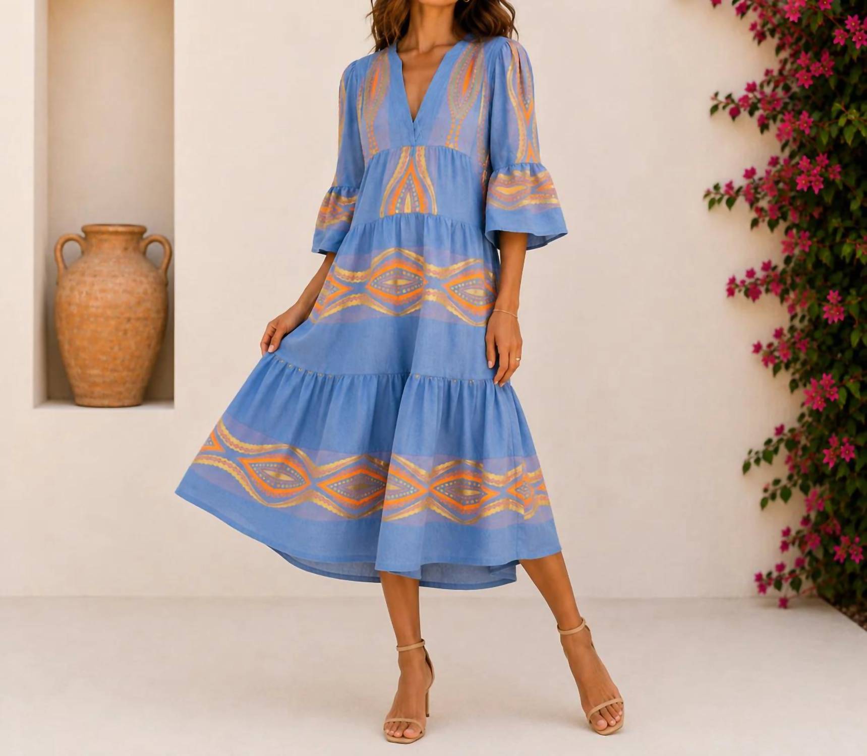 Mystery Resort - Solstice Embroidered Midi Dress