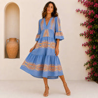 Mystery Resort - Solstice Embroidered Midi Dress