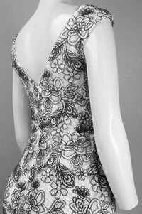 Monique Lhuillier - Women's Cap Sleeve Embroidered Dress