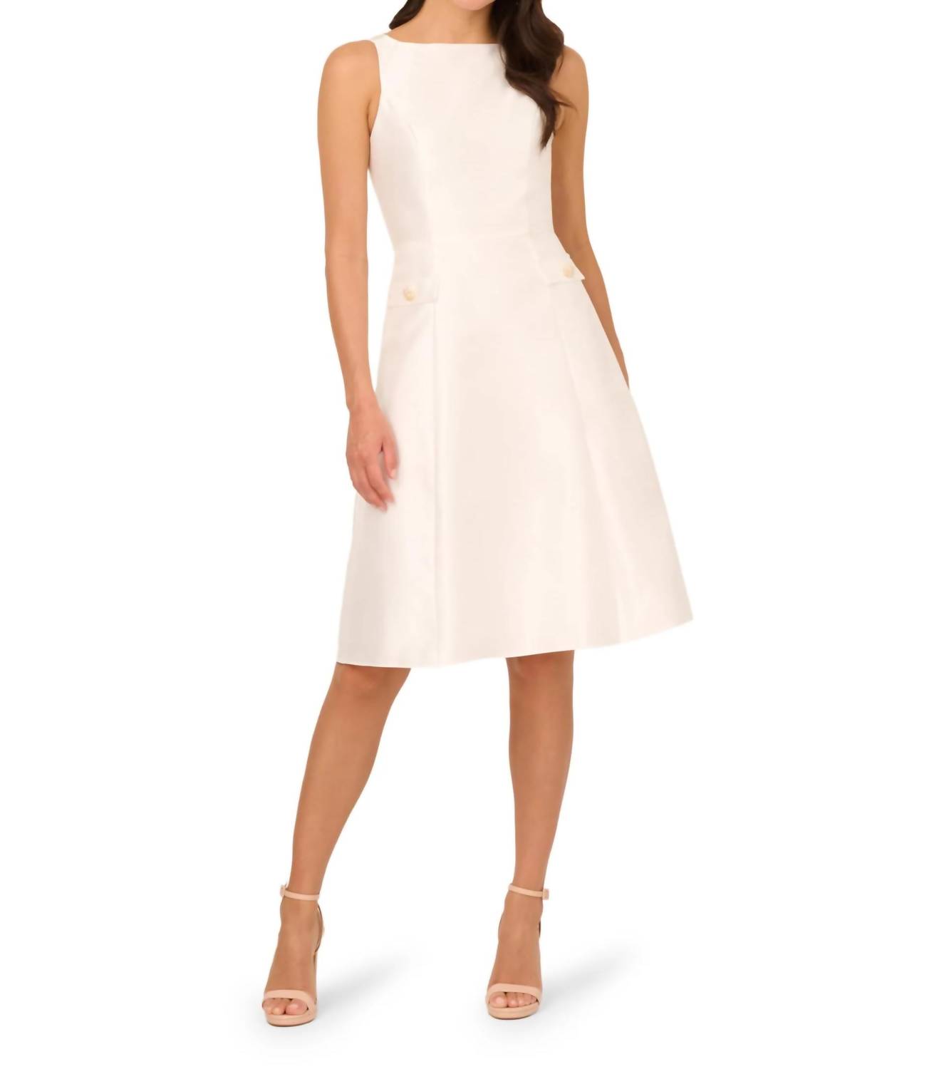 Adrianna Papell - Button Mikado Midi Dress