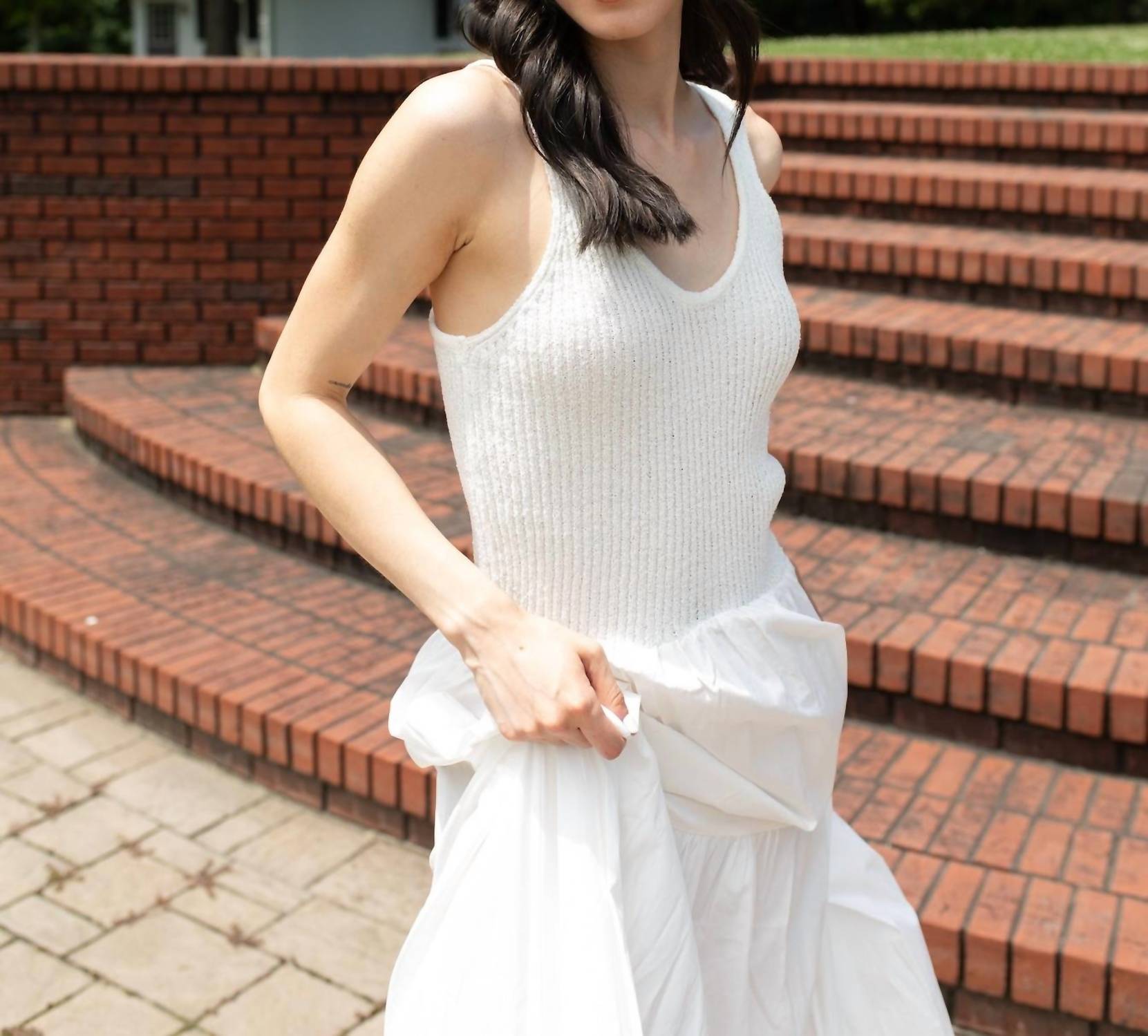 LUMIERE I'm on Vacation Sleeveless Dress in white - women's dress - detail view