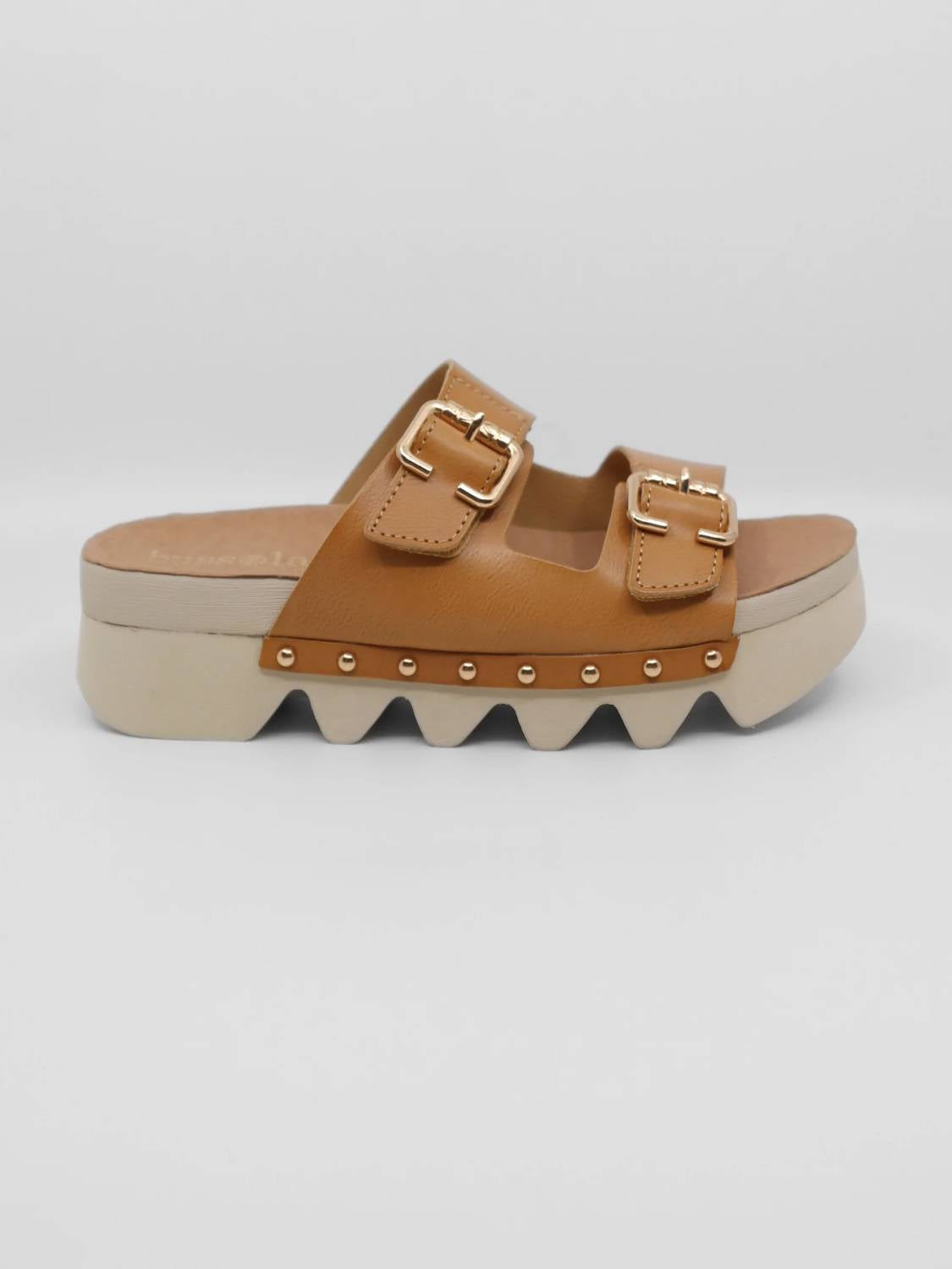 Bussola - Women's Cleopatra Buckle Strap Slide Sandal