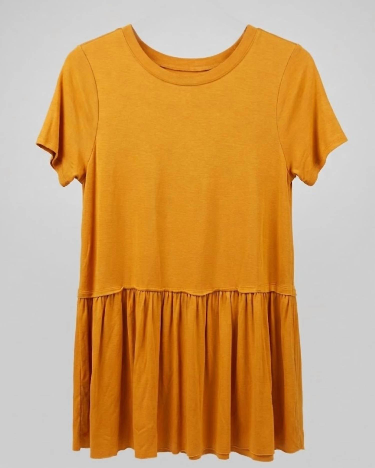 ZENANA Women's Babydoll Tee in mustard - women's t-shirt