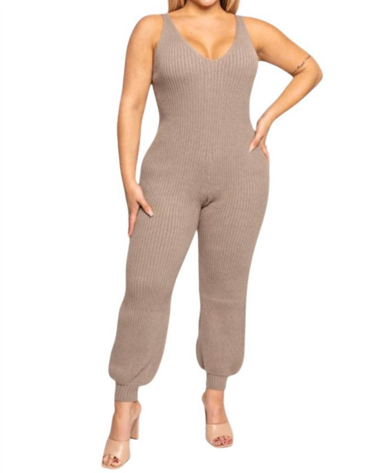 Curve Market - Katrina Sweater Jumpsuit and Duster Set Plus