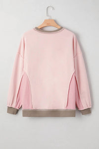 66Disco - Textured Waffle Patchwork Oversized Sweatshirt