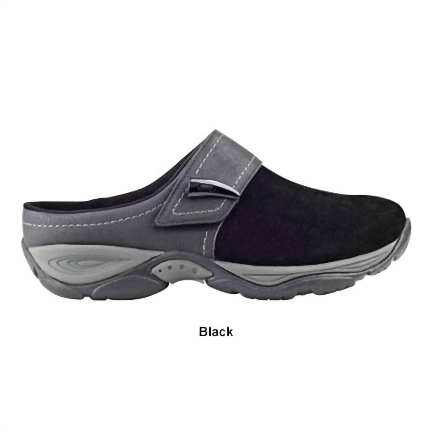 easy spirit Women's Eliana Slip-on Mule in black suede - women's shoe - view 4