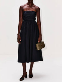XIRENA Clea Strapless Midi Sundress in black - women's dress