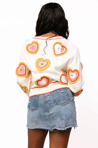 Queen Of Sparkles - Knit Valentine's Cardigan