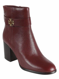 TORY BURCH Women's Turnlock Heeled Ankle Boots in dark carmine - women's shoe