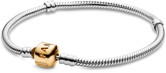 Pandora - Women's Sterling Silver Bracelet With 14k Gold Clasp