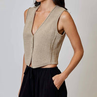 Dh New York - Arizona Vest - brown - clothing - cotton