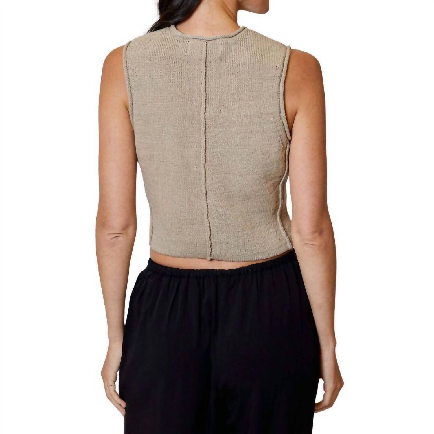 Dh New York - Arizona Vest - brown - clothing - cotton