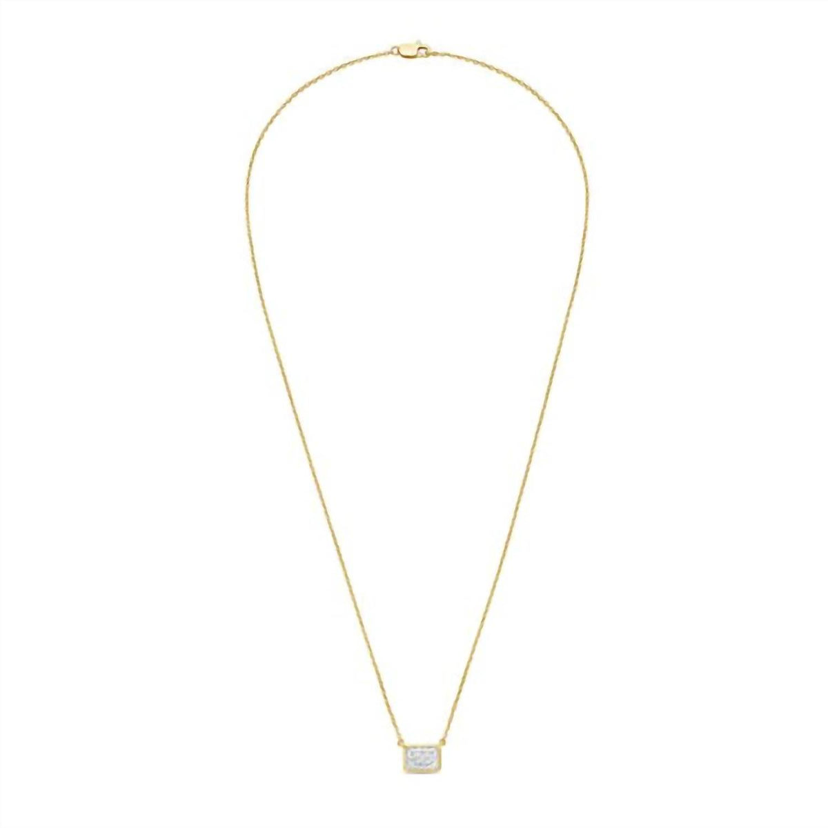 Diana M Jewels - Women's Elegant Plus 8 Carat Lab-grown Diamond Radiant Bezel Necklace