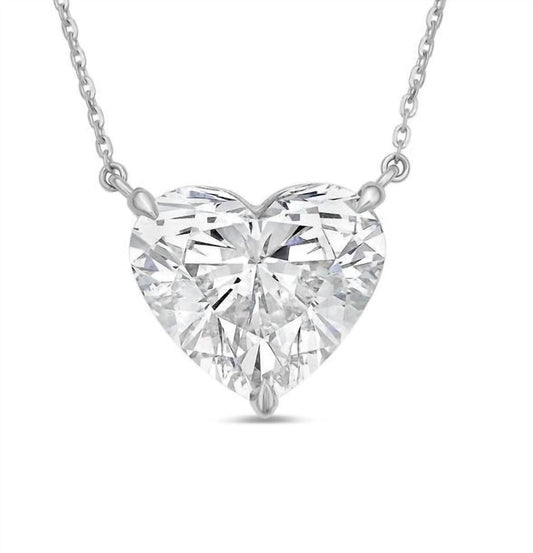 Diana M Jewels - Women's 14k Heart Lab Grown Diamond Solitaire Pendant Necklace - directbrandpartner - gold - jewelry