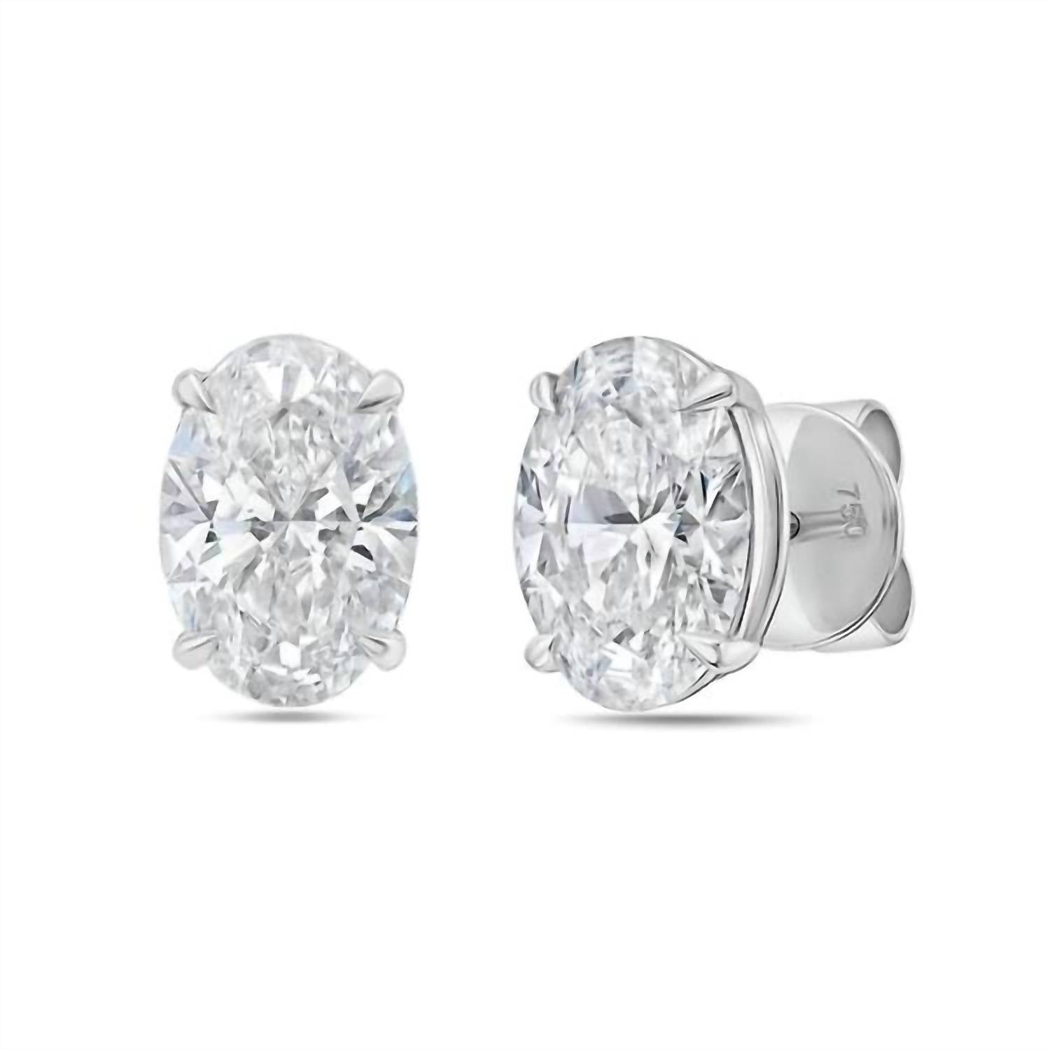 Diana M Jewels - Women's 1.50 Cts Oval Lab Diamond Stud Earrings - directbrandpartner - earrings - jewelry