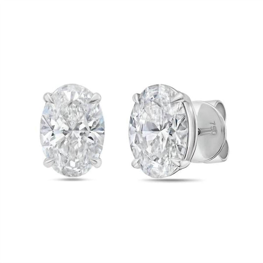 Diana M Jewels - Women's 1.50 Cts Oval Lab Diamond Stud Earrings - directbrandpartner - earrings - jewelry