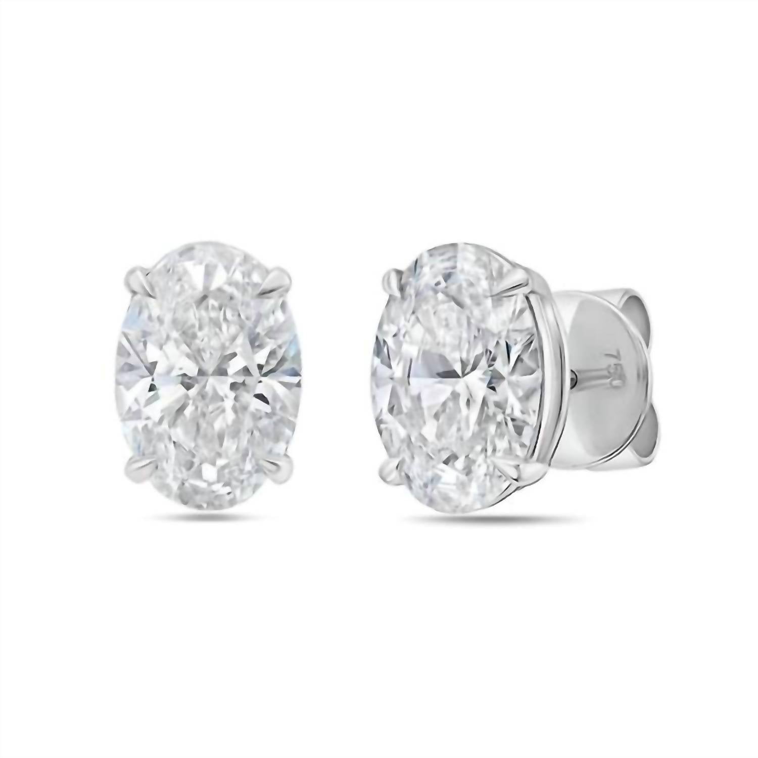 Diana M Jewels - Women's 1.50 Cts Oval Lab Diamond Stud Earrings - directbrandpartner - earrings - jewelry