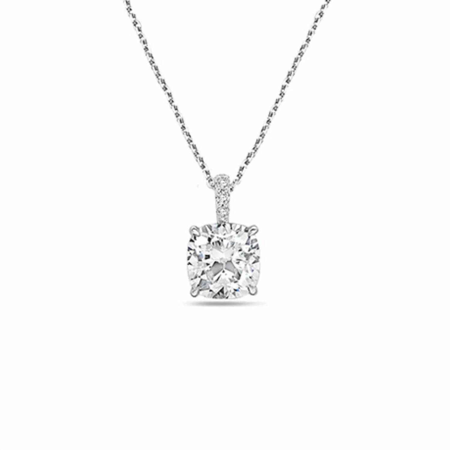 Diana M Jewels - Women's Cushion Lab Grown Diamond Pendant Necklace - directbrandpartner - jewelry - lab - grown - diamond