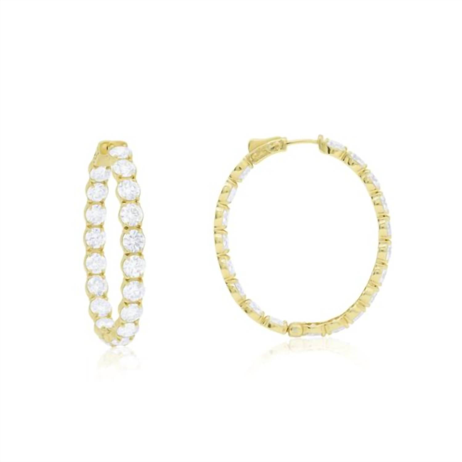 Diana M Jewels - Women's Lab Grown Inside Out Diamond Hoops Earrings - directbrandpartner - earrings - gold