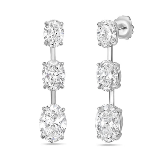 Diana M Jewels - Women's Lab Grown Oval Diamond Drop Earrings - directbrandpartner - earrings - jewelry
