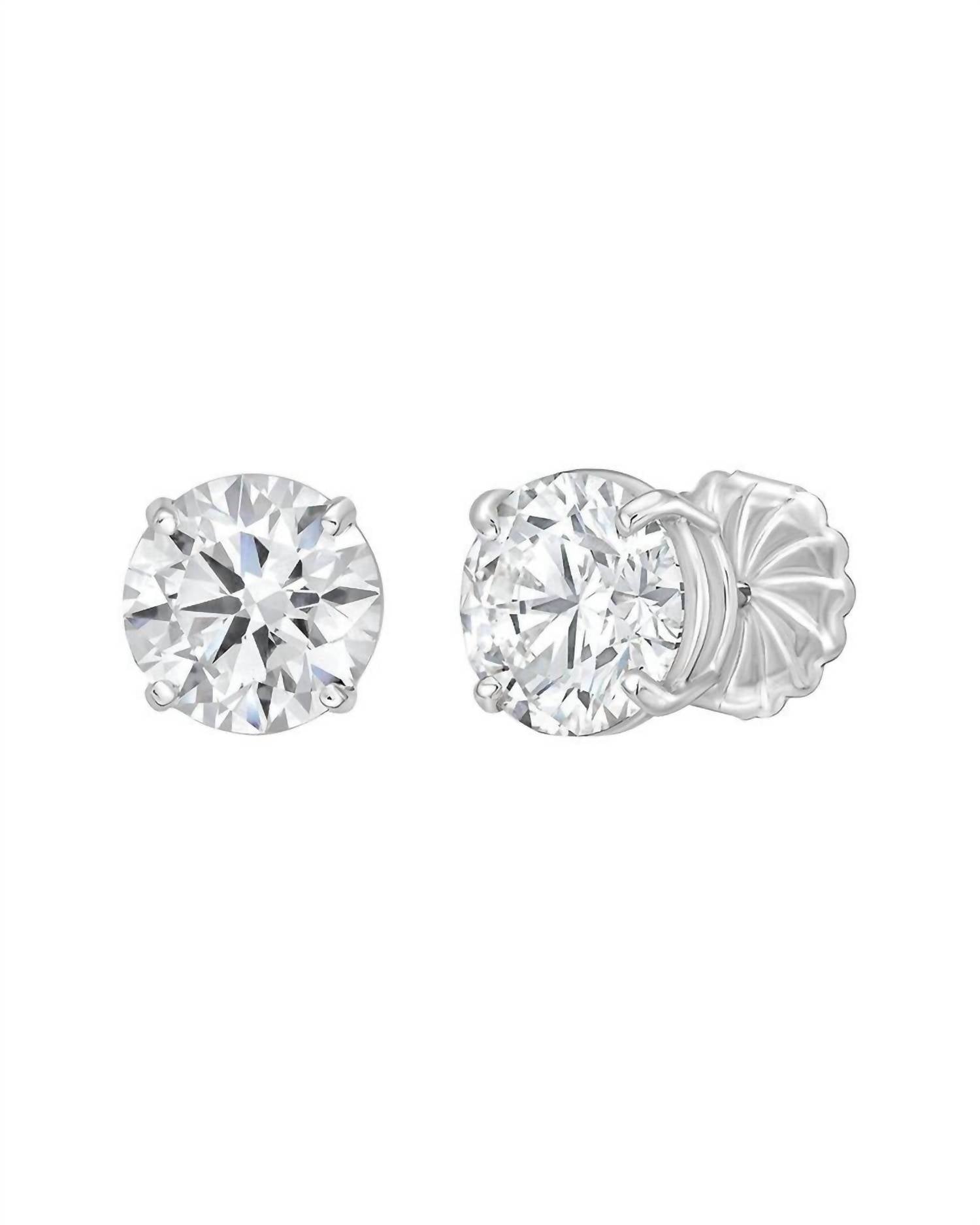 Diana M Jewels - Women's Lab Grown Petite Diamond 4 Prong Stud Earrings - directbrandpartner - earrings - jewelry