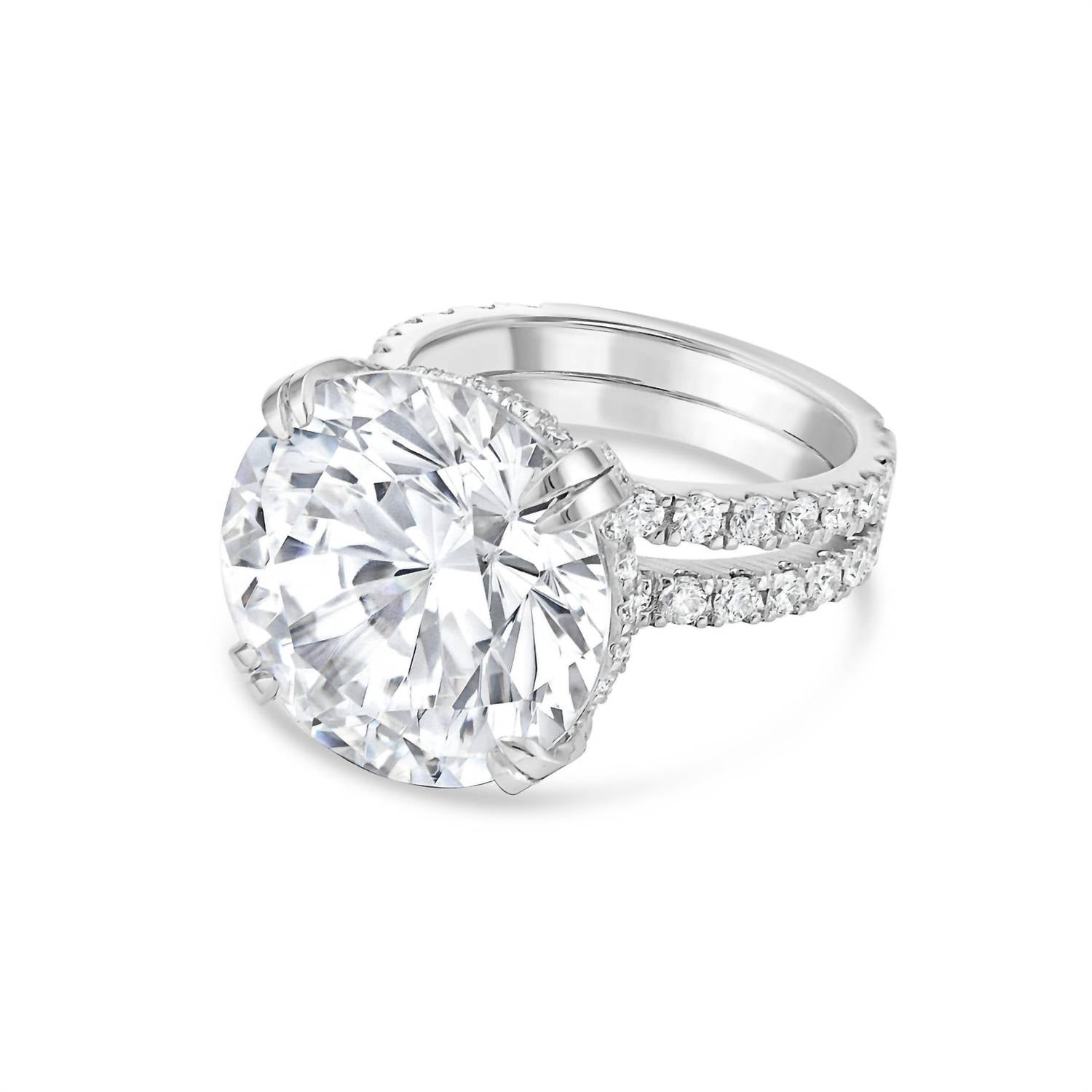 Diana M Jewels - Women's Lab Grown Round Diamond Split Shank Engagement Ring - directbrandpartner - jewelry - lab - grown - diamond
