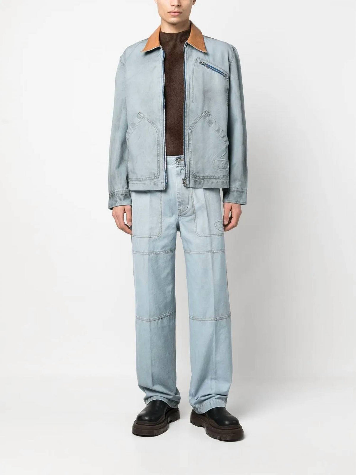 Diesel - Intentionally Dirty Effect Full Zip J-chart Jacket