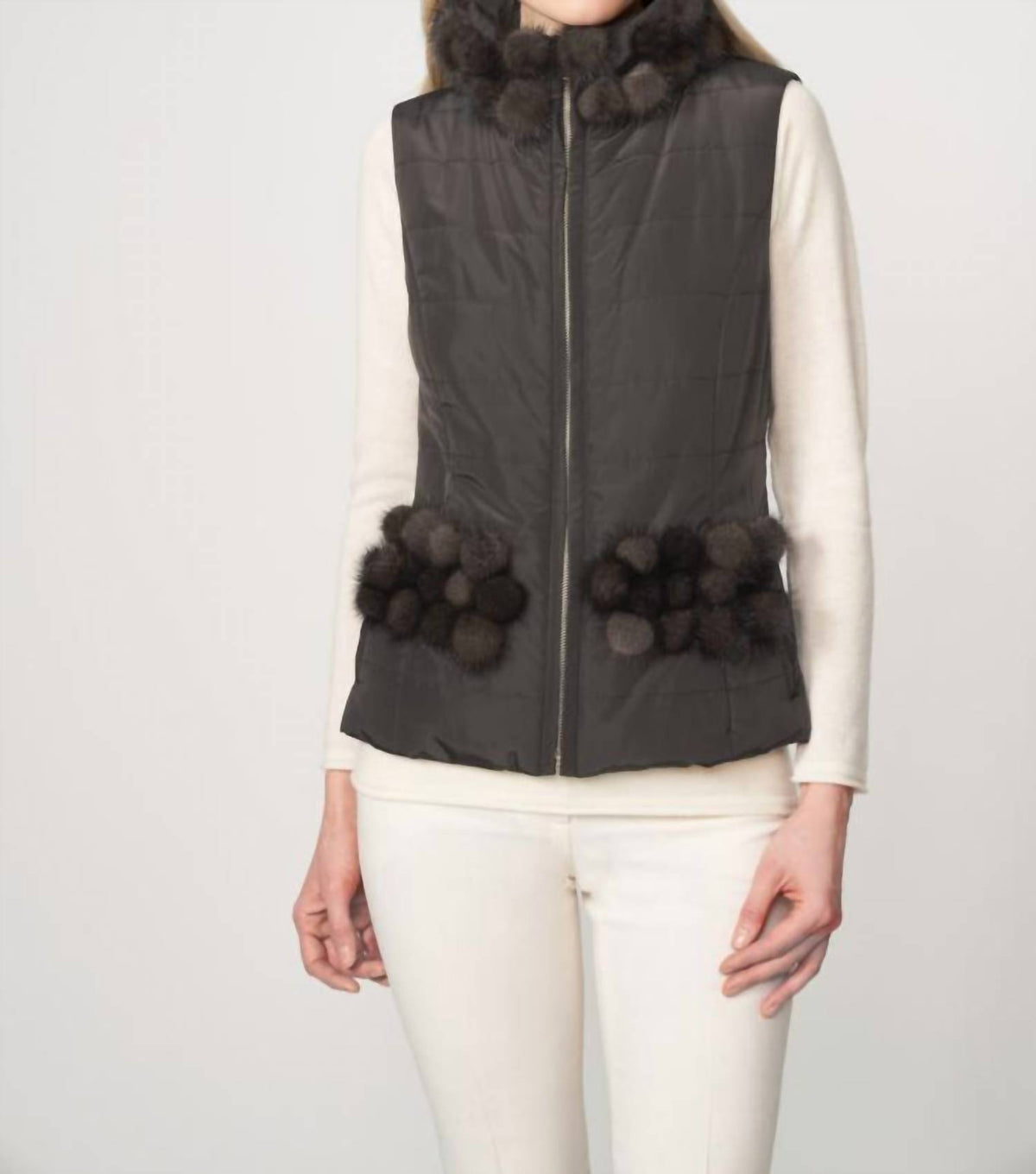 Diomi - Poly With Mink Collar Vest