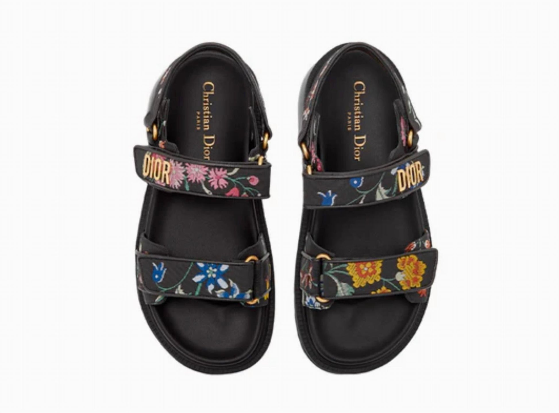 Dior - Dioract Floral Jacquard Sandal - black - sandals - shoes
