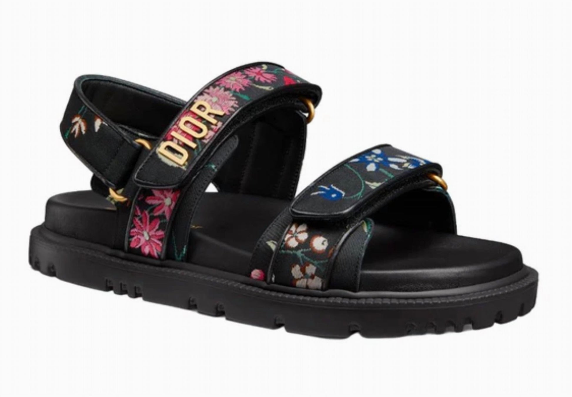 Dior - Dioract Floral Jacquard Sandal - black - sandals - shoes