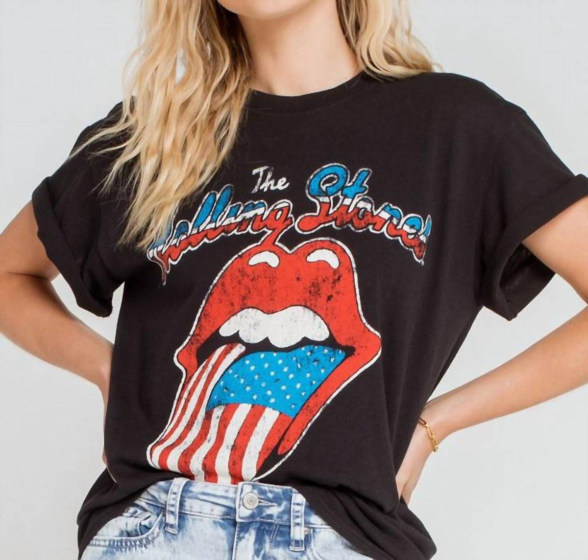 Distressed Vintage Couture - Rolling Stones America Tee
