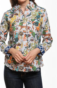 Dizzy-Lizzie - Cape Cod Flowers And Creatures Top