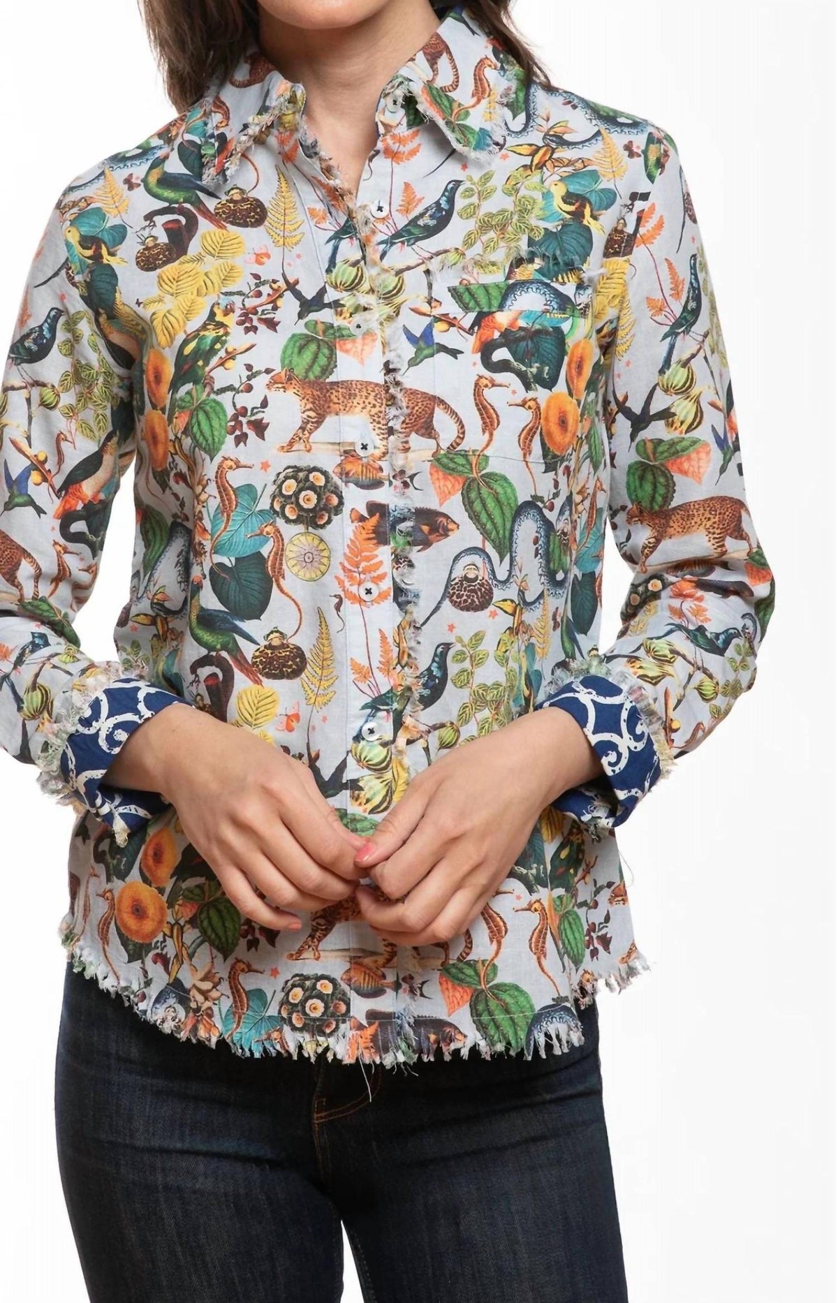 Dizzy-Lizzie - Cape Cod Flowers And Creatures Top